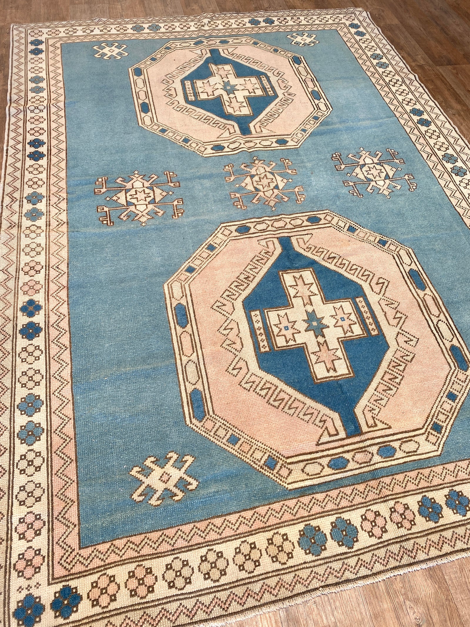 トルコヴィンテージラグ OldTurkishVintage Oushak Rug Vintage Oushak - 6'4