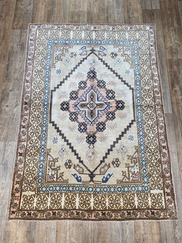 Vintage Oushak - 4'4" x 6'2"